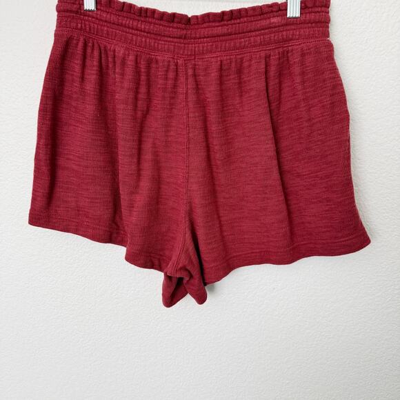 [Aerie] Red Endless Summer Shorts Summer Burgundy Lounge Sweatshorts Sz Medium M - Picture 6 of 12